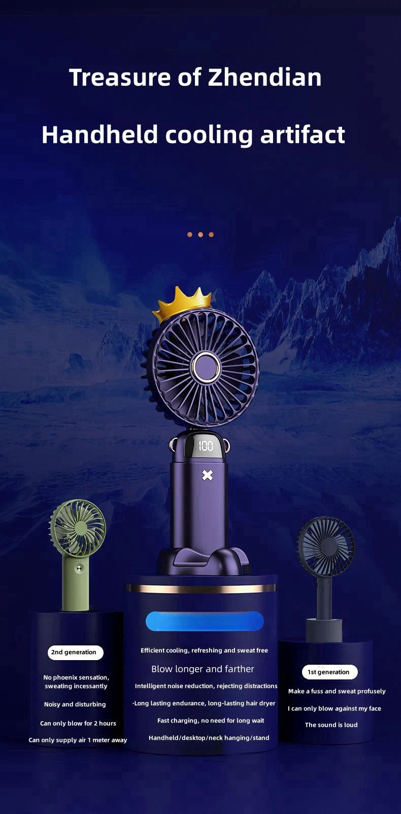 Silent Mini Fan – Portable Handheld Desk Fan for Students, Travel, and Home Use"