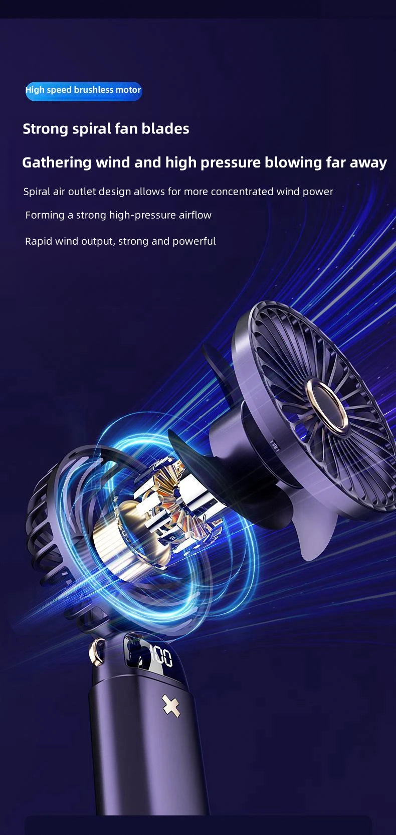 Silent Mini Fan – Portable Handheld Desk Fan for Students, Travel, and Home Use"