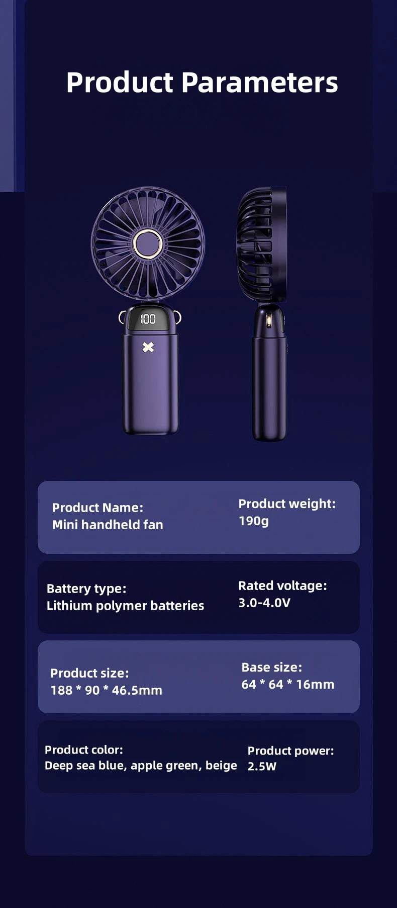Silent Mini Fan – Portable Handheld Desk Fan for Students, Travel, and Home Use"