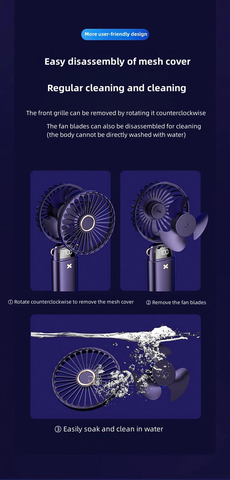 Silent Mini Fan – Portable Handheld Desk Fan for Students, Travel, and Home Use"